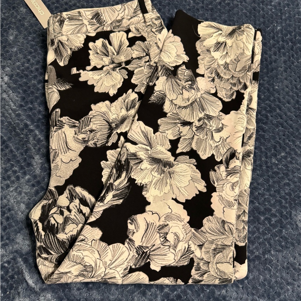 Chico's Monochrome Floral Pants